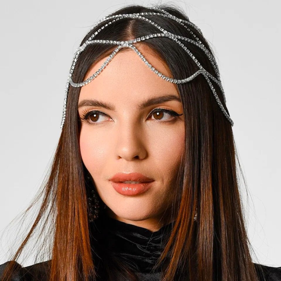 Taş örgülü kafa bandı (headband)